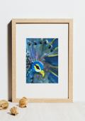 Jewel Feathers Original ACEO Watercolor Painting